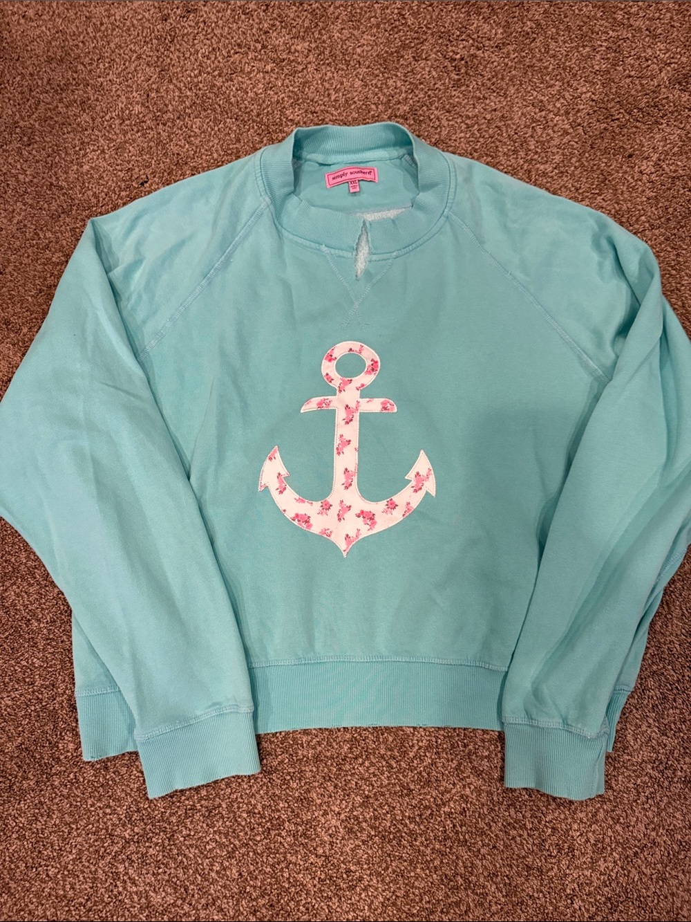 Simply Southern Mint Anchor Graphic Sweatshirt